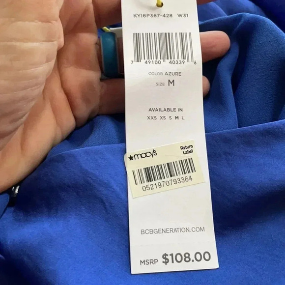 BCBGeneration Faux Wrap dress Azure Blue Size medium NWT Cocktail Minidress - Picture 11 of 12